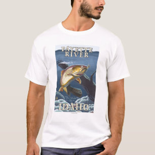 Forell som fiskar tvärsnittet - Payette flod, Tee Shirt