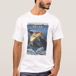 Forell som fiskar tvärsnittet - Snoqualmie flod, T-shirt