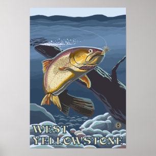 Forell som fiskar tvärsnittet - västra poster
