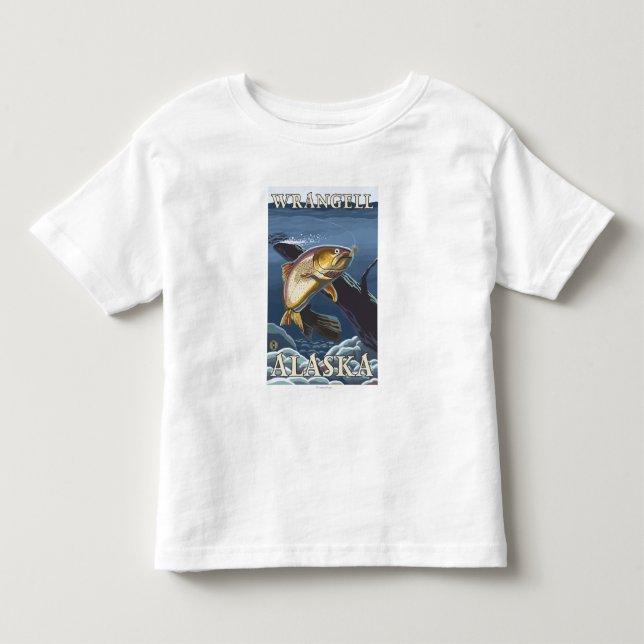 Forell som fiskar tvärsnittet - Wrangell, Alaska T-shirt (Framsida)