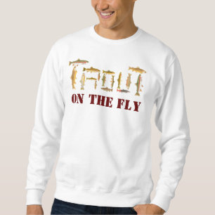 FORELL som stavas ut i fiskkonst Sweatshirt