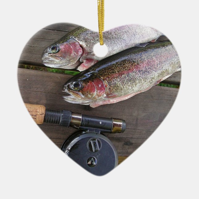 Forellflygfiske Julgransprydnad Keramik (Framsidan)