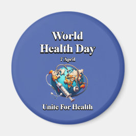 Förena för hälsan. Världshälsodagen. T-Shirt Magnet