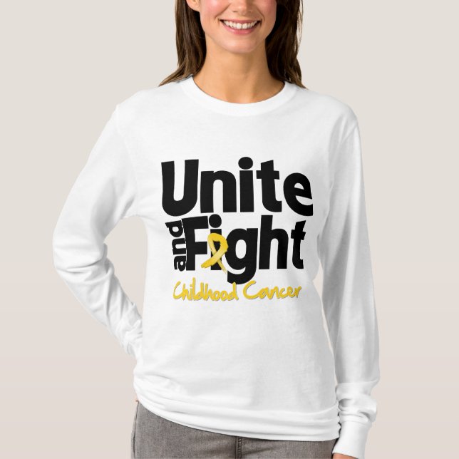 Förena och slåss barndomcancer tee (Framsida)