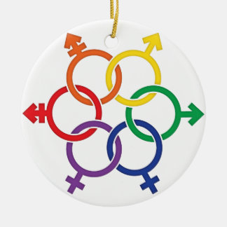 Förenad LGBTQ Julgransprydnad Keramik