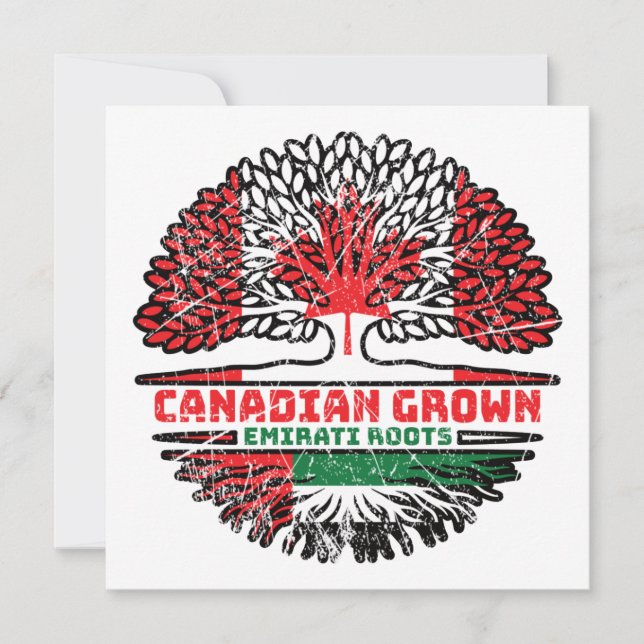 Förenade Arabemiraten Emirati Canadian Träd Kort (Framsida)