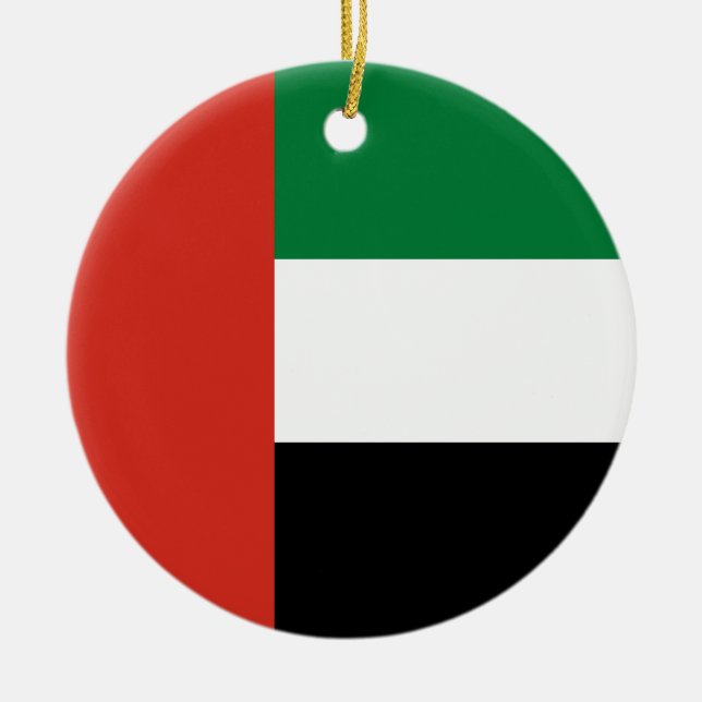 Förenade Arabemiraten flagga Julgransprydnad Keramik (Framsidan)