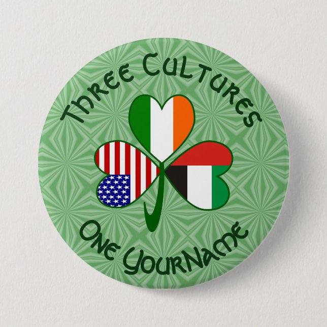 Förenade Arabemiraten Irish American Flaggor Shamr Knapp (Framsida)