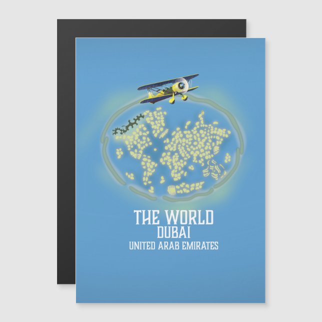 Förenade Arabemiraten karta i världen Dubai (Fram/baksida)