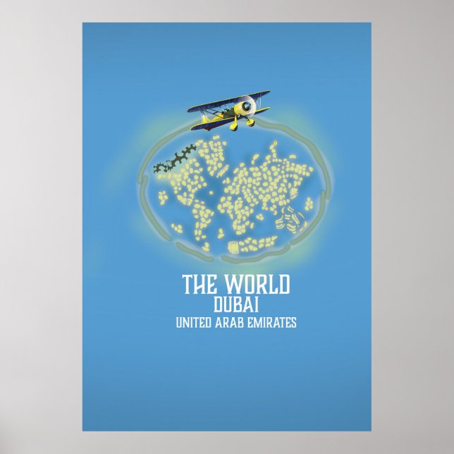Förenade Arabemiraten karta i världen Dubai Poster (Framsidan)
