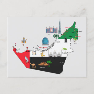 Förenade Arabemiraten karta Vykort