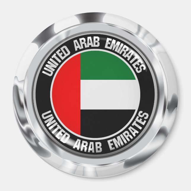 Förenade Arabemiraten Round Emblem Magnet (Framsidan)
