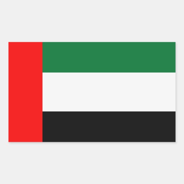 Förenade Arabemiraten UAE Flagga Rektangulärt Klistermärke (Framsida)