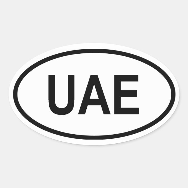 Förenade Arabemiraten "UAE" Ovalt Klistermärke (Framsida)