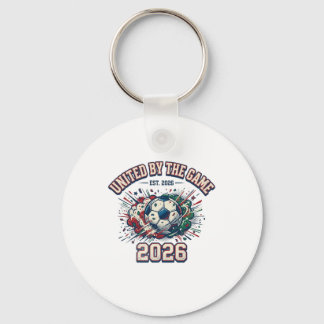 Förenade av spelet 2026 Fotbolls-VM Fan T-shirt Nyckelring
