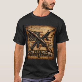 förenade genom frihet t shirt
