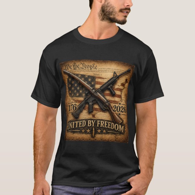 förenade genom frihet t shirt (Framsida)