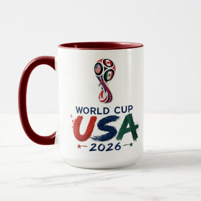 Förenade genom spelet: 2026 Fotbolls firande desig Mugg (Vänster)