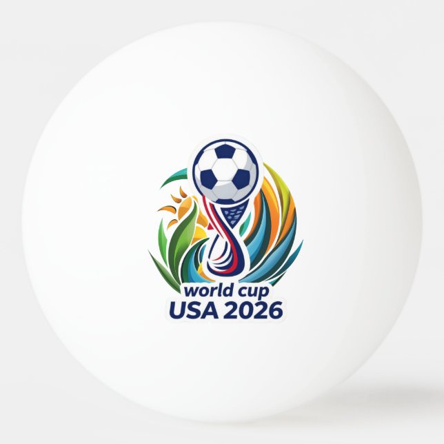 Förenade genom spelet: 2026 Fotbollsfirande Design Pingisboll (Framsidan)