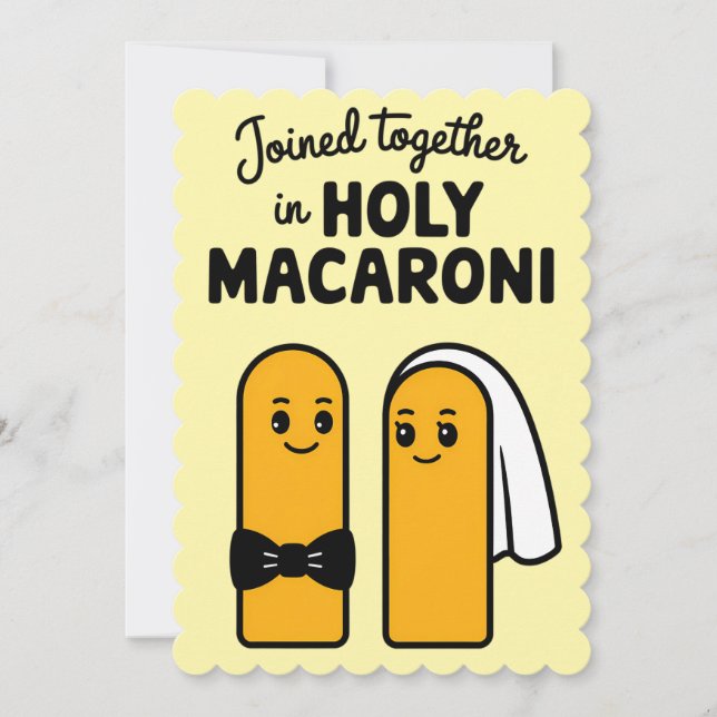 Förenade i helig makaron Funny Pasta Julkort (Framsida)