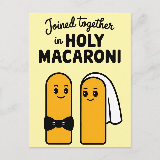Förenade i helig makaron Funny Pasta Vykort (Framsida)