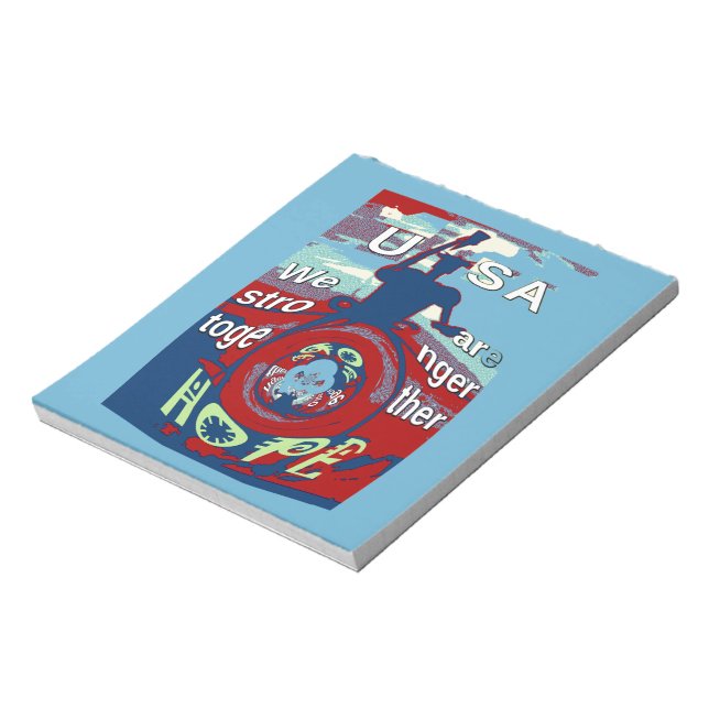 Förenade i hopp: Starkare tillsammans - USA Art Pr Anteckningsblock (Roterad)
