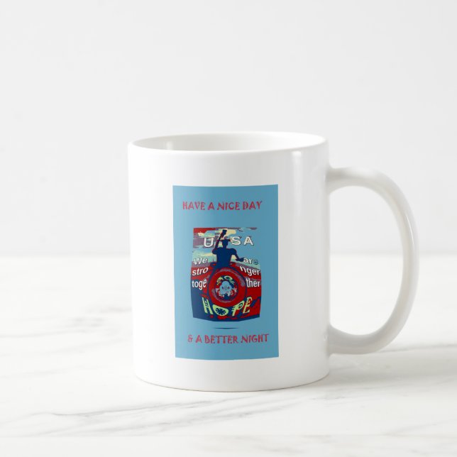 Förenade i hopp: Starkare tillsammans - USA Art Pr Kaffemugg (Höger)
