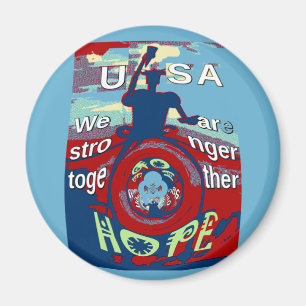 Förenade i hopp: Starkare tillsammans - USA Art Pr Magnet
