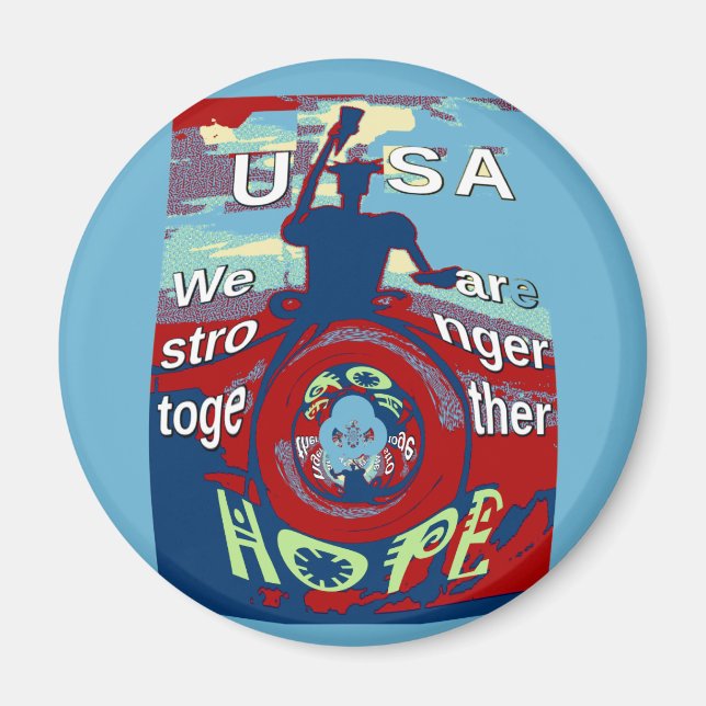 Förenade i hopp: Starkare tillsammans - USA Art Pr Magnet (Framsidan)