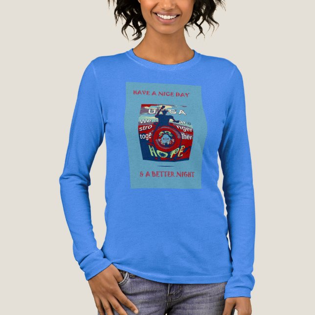 Förenade i hopp: Starkare tillsammans - USA konstt T-shirt (Framsida)