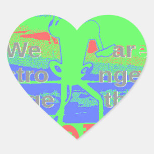 Förenade i hoppet: Starkare tillsammans - Vibrant Hjärtformat Klistermärke