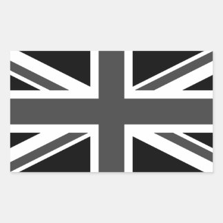 Förenade kungariket: Black Union Jack Rektangulärt Klistermärke
