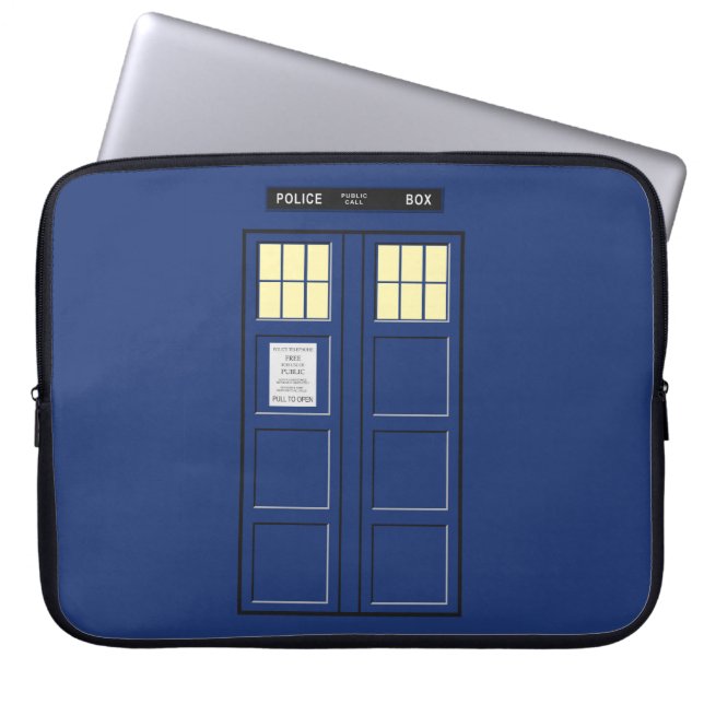 Förenade kungariket - Blue Police Public Call Box  Laptop Fodral (Framsidan)