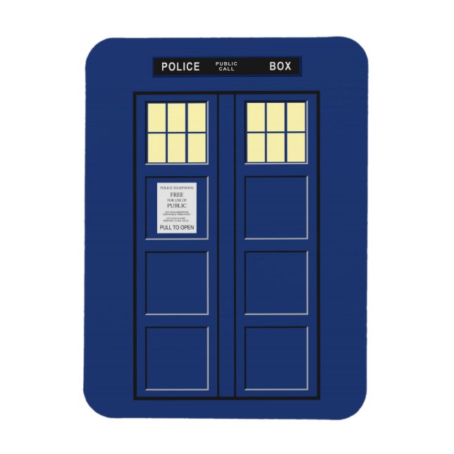 Förenade kungariket - Blue Police Public Call Box  Magnet (Vertikal)
