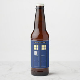 Förenade kungariket - Blue Police Public Call Box Ölflaska Etikett