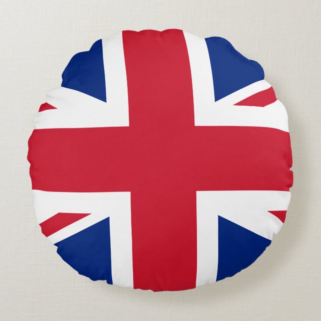 Förenade kungariket (British) Flagga Rund Kudde (Framsidan)