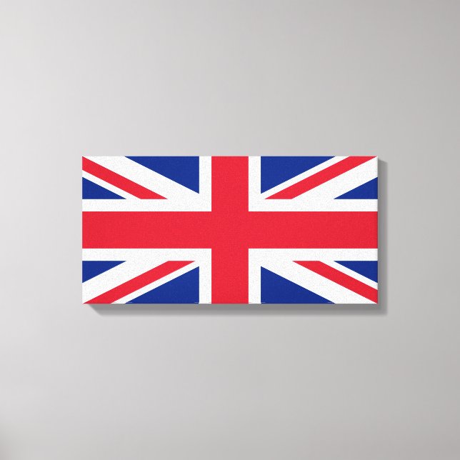 Förenade kungariket (British Flagga) (Union Jack)  Canvastryck (Framsida)