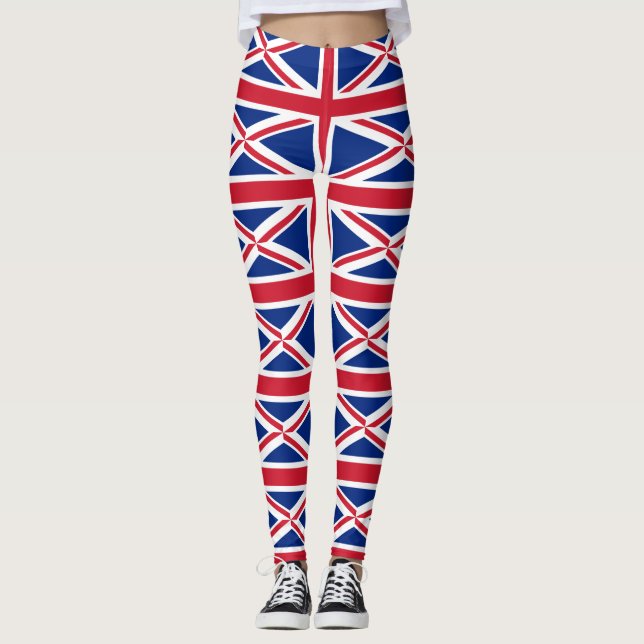 Förenade kungariket (British Flagga) (Union Jack)  Leggings (Framsida)