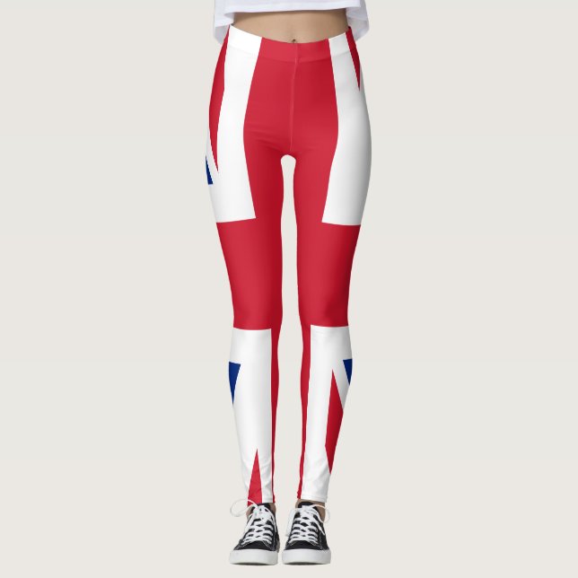 Förenade kungariket (British Flagga) (Union Jack)  Leggings (Framsida)