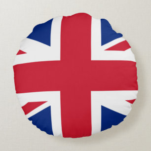 Förenade kungariket (British Flagga) (Union Jack)  Rund Kudde