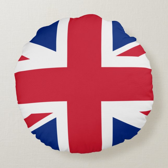 Förenade kungariket (British Flagga) (Union Jack)  Rund Kudde (Baksidan)
