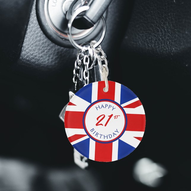 Förenade kungariket British Grattis på födelsedage (UK United Kingdom British Happy Birthday Keychain)