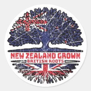 Förenade kungariket British New Zealander Zealand Runt Klistermärke