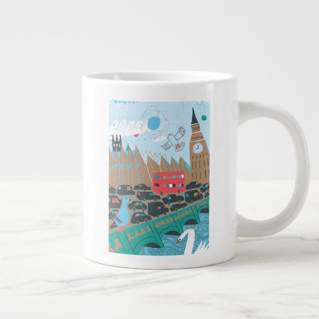 Förenade kungariket City Scene Jumbo Mugg (Höger)