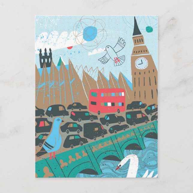 Förenade kungariket City Scene Vykort (Framsida)