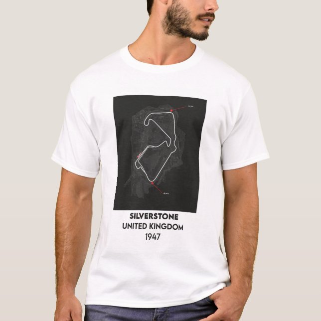 Förenade kungariket F1-krets karta T Shirt (Framsida)