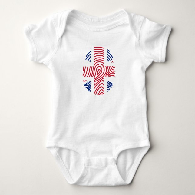 Förenade kungariket Flagga Fingerprint T Shirt (Framsida)