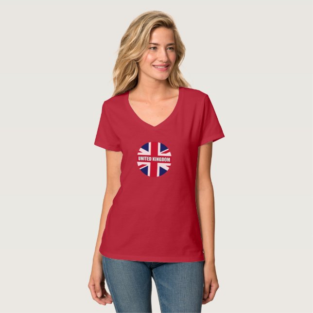 Förenade kungariket Flagga T Shirt (Hel framsida)