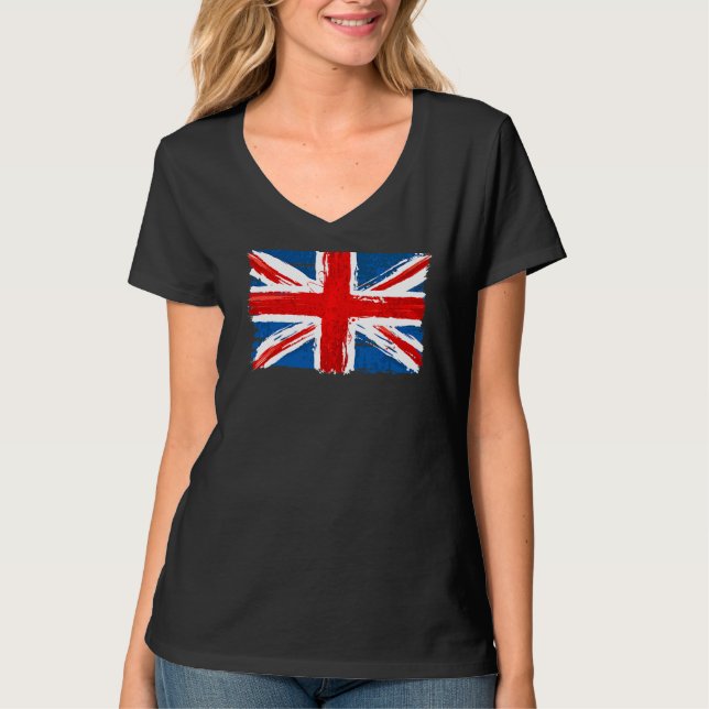 Förenade kungariket Flagga Uk T Shirt (Framsida)