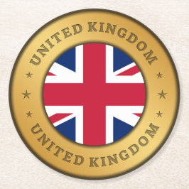 Förenade kungariket Flagga Underlägg Papper Rund